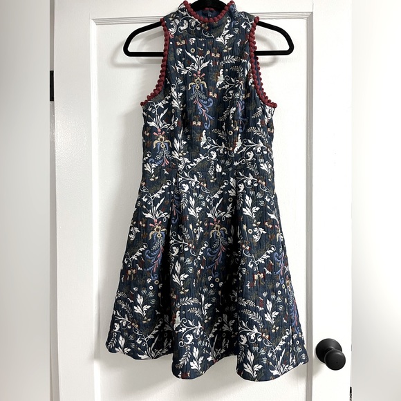 Nicole Miller Jacquard Fit & Flare
Dress Navy Blue Floral - Picture 2 of 16